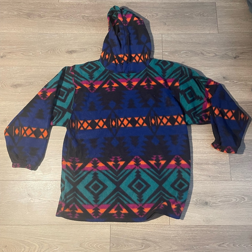 SANTANA VINTAGE Colorful Geometric Pattern Hoodie